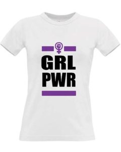 Girl power - Camiseta feminismo mensaje feminista - Blanca manga corta